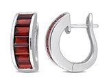 5.18 Carat (ctw) Garnet Hoop Earrings in Sterling Silver